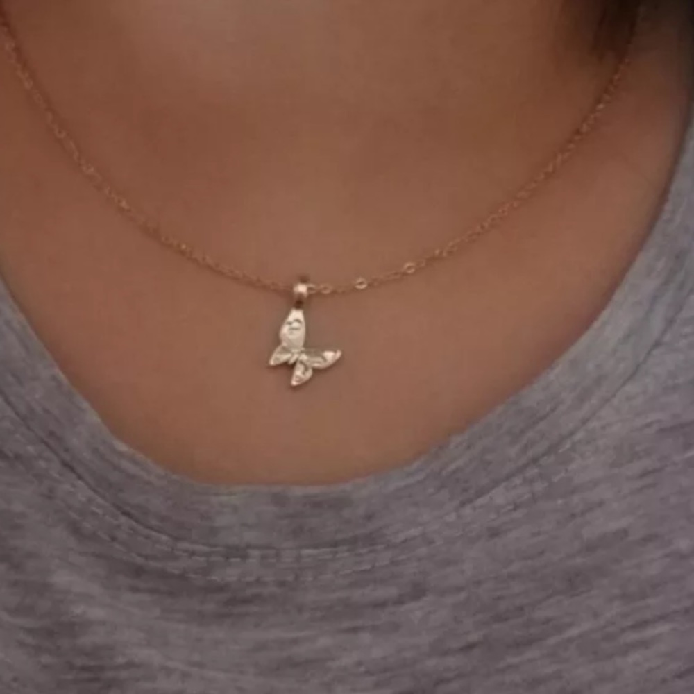 Gold butterfly necklace